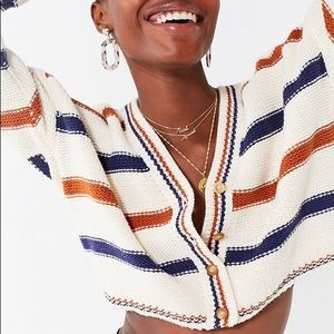 Aiden Striped Button Down Cropped Cardigan